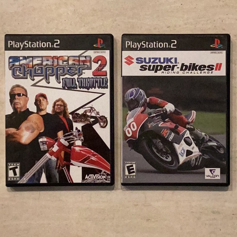 American Chopper 2 PlayStation 2 Game & Suzuki Super Bikes PS2 Games Lot Of 2
